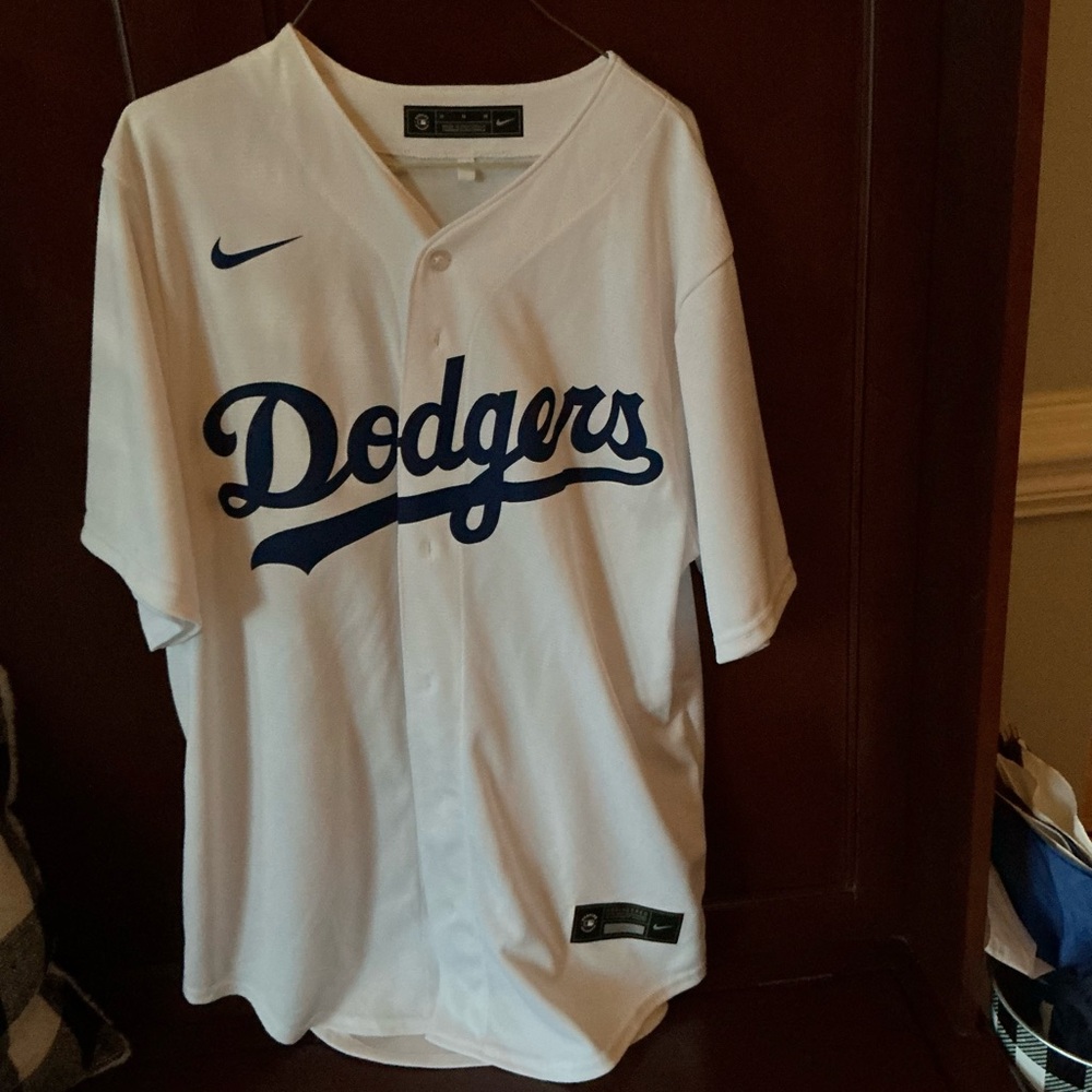 Nike White and Blue Men's Jersey